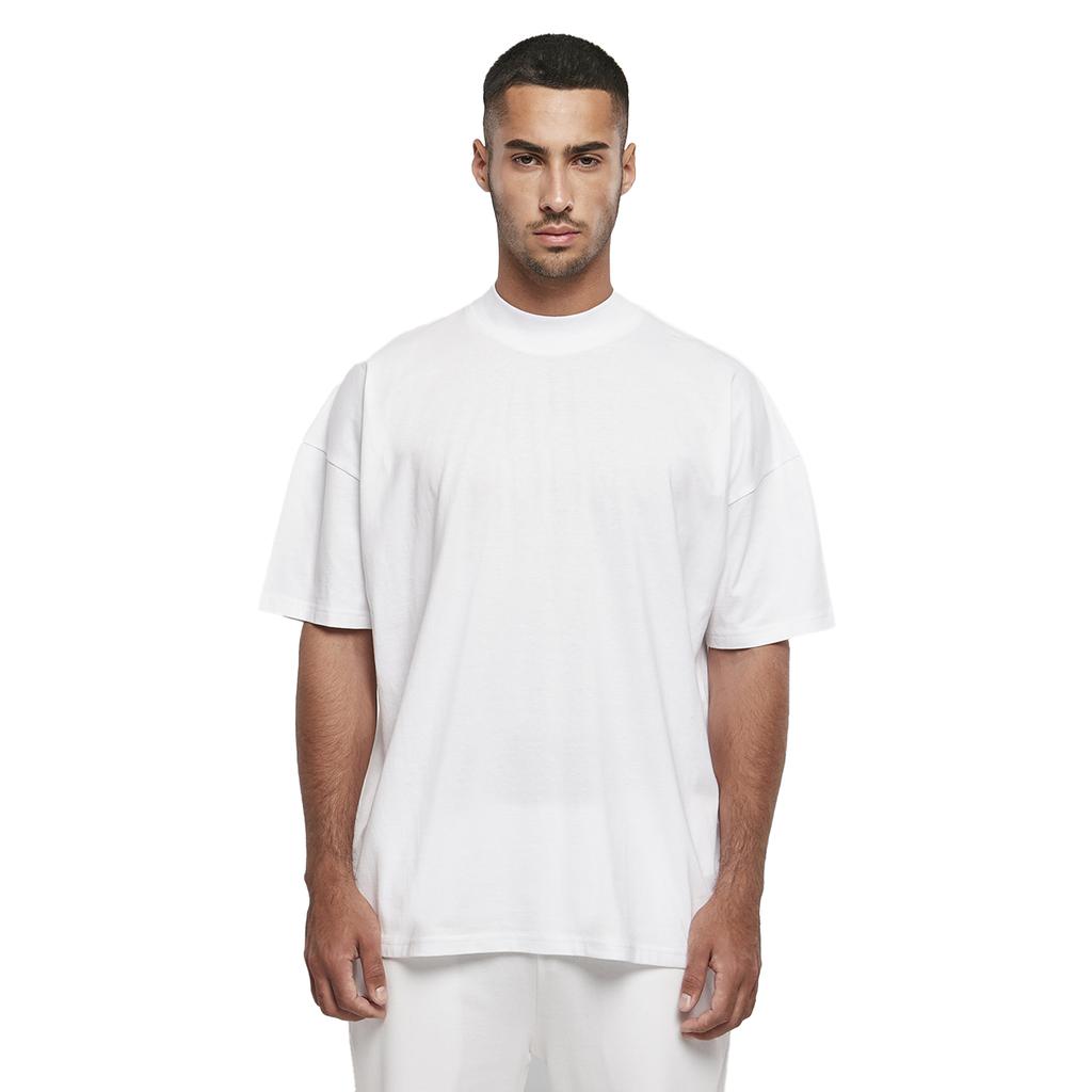 Build Your Brand Mens Mock Neck Oversized T-Shirt