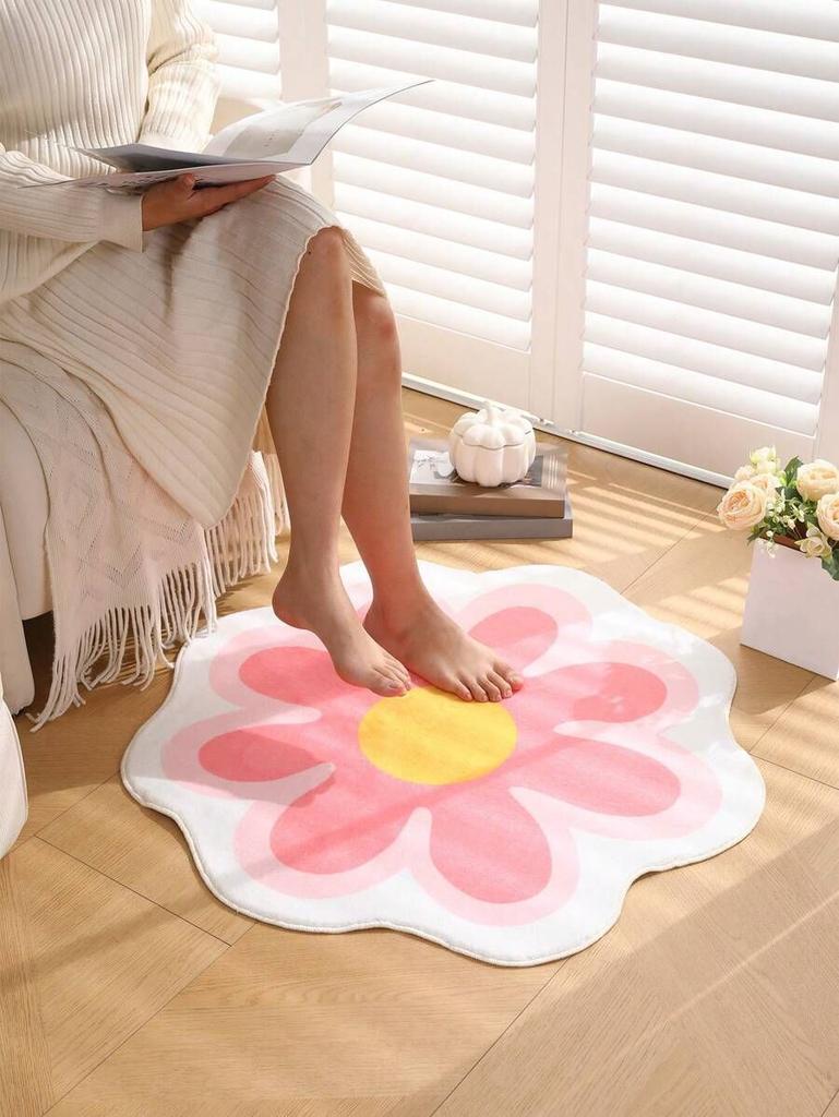 Simple Flower Round Carpet For Home Decoration Anti-Slip Mat For Living Room And Bedroom And Small Carpet For Home Areas