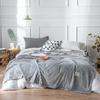 Japanese Striped Flannel Fleece Blanket - Solid & Snowflake Velvet, Customizable Office Air Conditioning Blanket