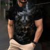 Men 3D All‑Over Digital Print Crew Neck Short Sleeve T‑Shirt Casual Summer Tee