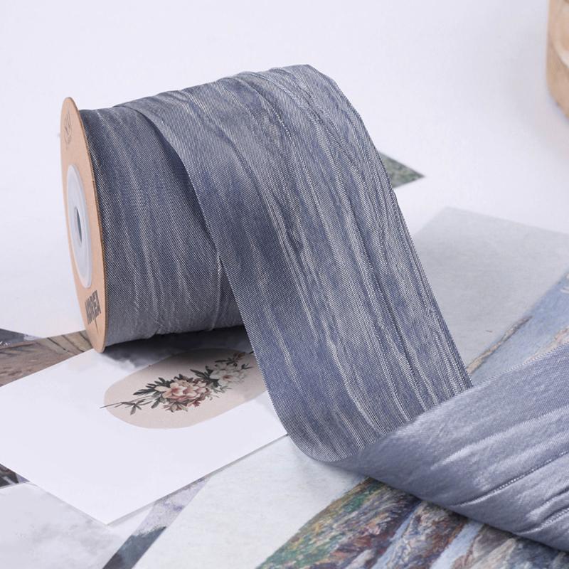 1 rolka vlasových doplnkov Dekorácia DIY Ozdoba Perleťová darčeková krabička Hodvábna stuha Svadobná stuha Zvrásnená Šitie Motýlik