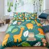 Cartoon Animals Duvet Cover Set King Size Savannah Tropical Forest Jungle Wildlife Bedding Set Kids Zoo Polyester Quilt Cover