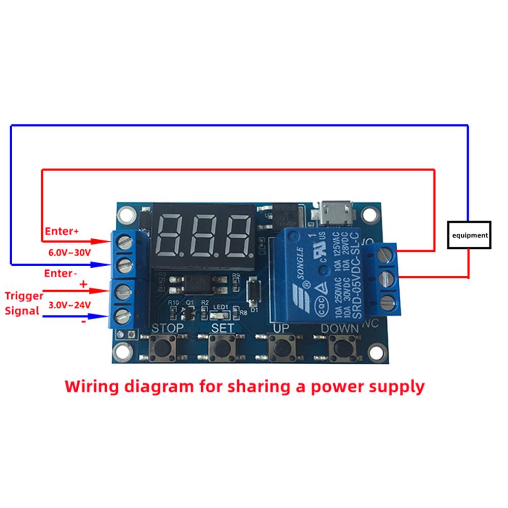DC 6-30V Support Micro USB 5V LED Display Automation Cycle Delay Timer Switch Off Delay Time Relay 6V 9V 12V 24V Relays 5