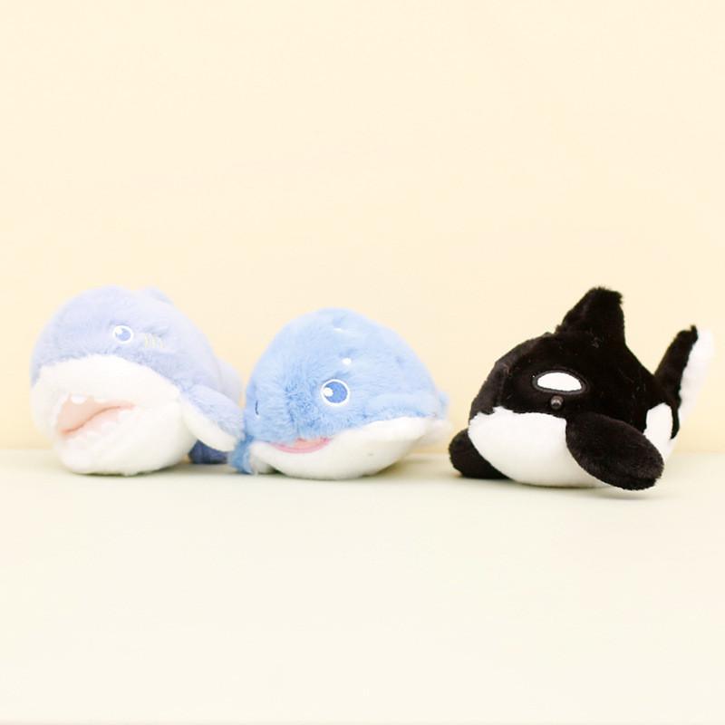 Adorable Marine Animal Plush Keychain 12cm Cute Shark Whale Dolphin Stuffed