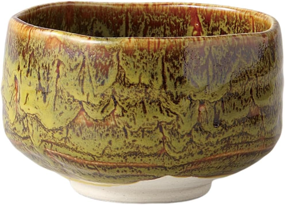 

Matcha x Ame Glazed Mino Made in Japan Ale-net Bowl, 12.6 H8.2cm, Yellow, Ware, жёлтый