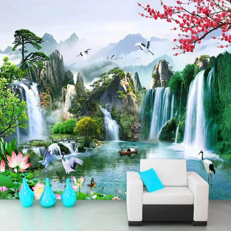 3d Waterfalls Wallpaper Nature Landscape Wall Mural Living Room Tv Sofa Study Classic Wall Papers Home Decor