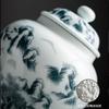 Chinese-style Ceramic Ginger Jar with Lid Tea Sealed Jar Large-capacity Celadon Storage Box Home Empty Jar Creative Ornaments