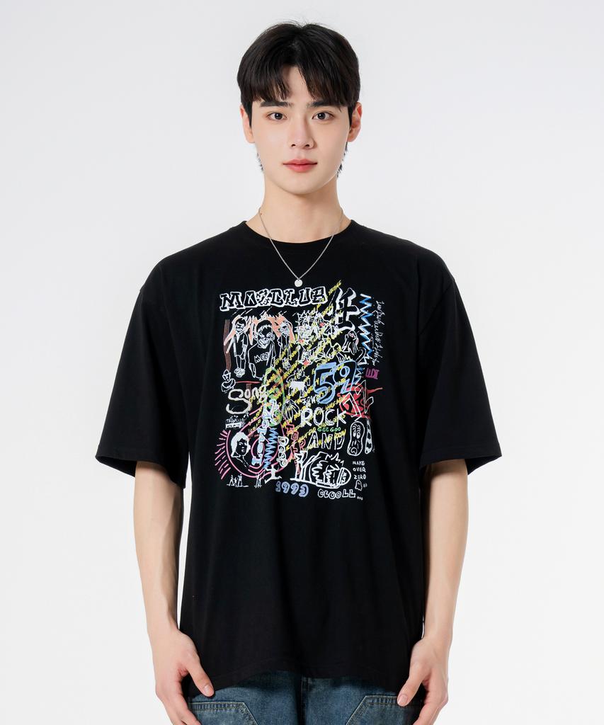 MOZMOZ [Set] Iconic Series Oversized Short Sleeve T-Shirt