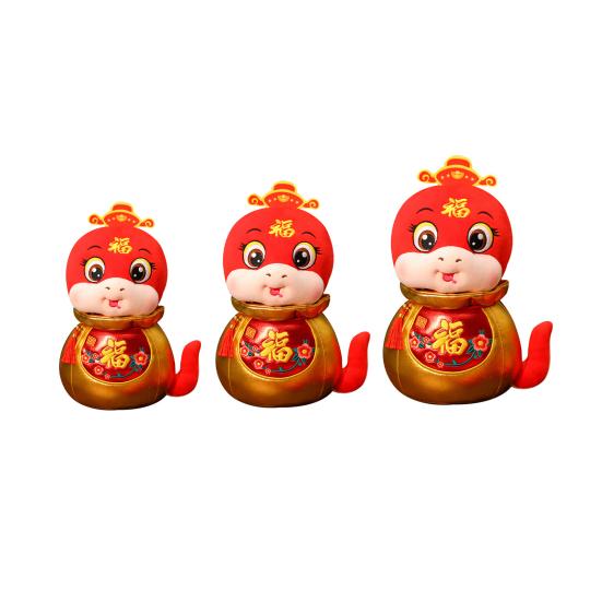 2025 Jahr der Schlange Stofftier Plüsch Chinesisches Neujahr Dekoration Maskottchen