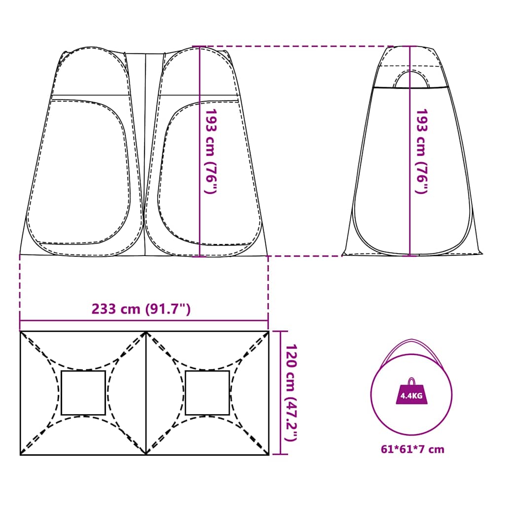 Privacy Pop Up Tent Blue Waterproof