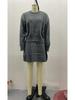 2024 Autumn European & American College Style Knitted Sweater and Skirt Set for Women