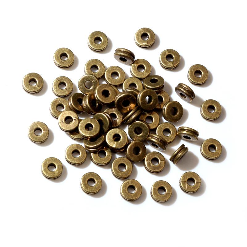 100pcs 6x6x2.5mm Antique Gold Silver Plated Spacer Beads Ball Crimp End Beads Stopper For Diy Jewelry Making Findings Supplies