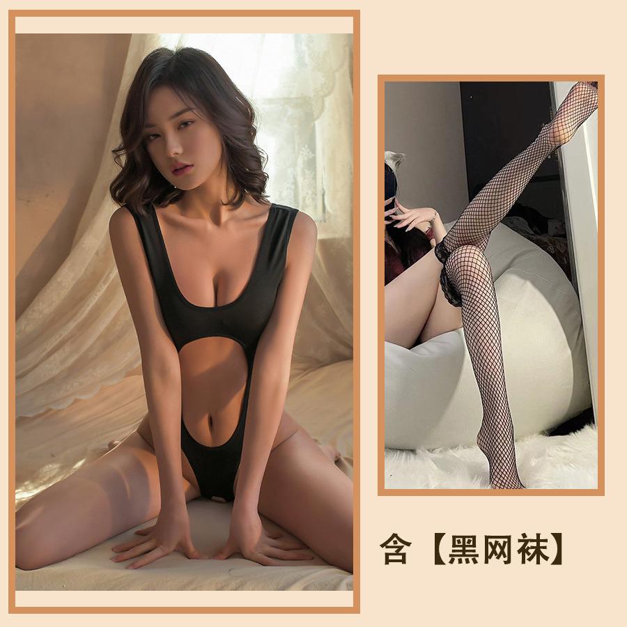 Sexy Underwear Open-file Onesie Flirting Passion Seduction Set Transparent Open Pajamas Women's Uniform Seduction