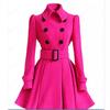 European and American Coats, Women's Slim-fitting Long Women's Woolen Coats, Belts, Woolen Coats, Women's