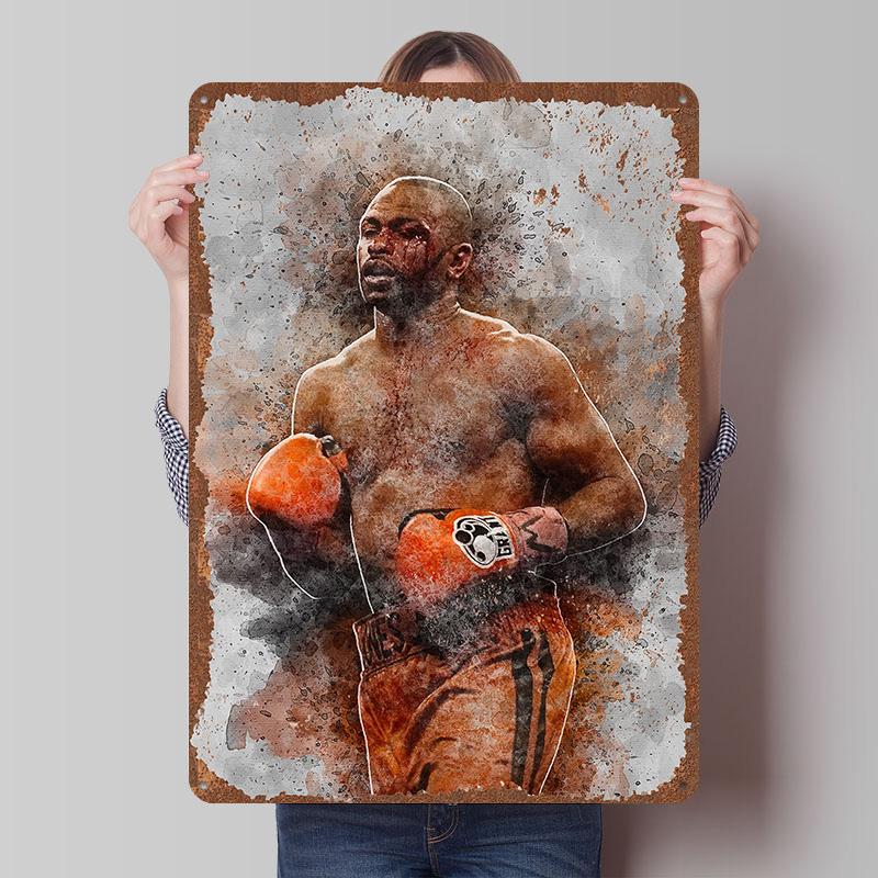 Roy Jones Jr Boxer Metal Posters Custom Vintage Metal Signs Wall Art Retro Tin Plaque for Man Cave Decoration Bedroom Desk Decor