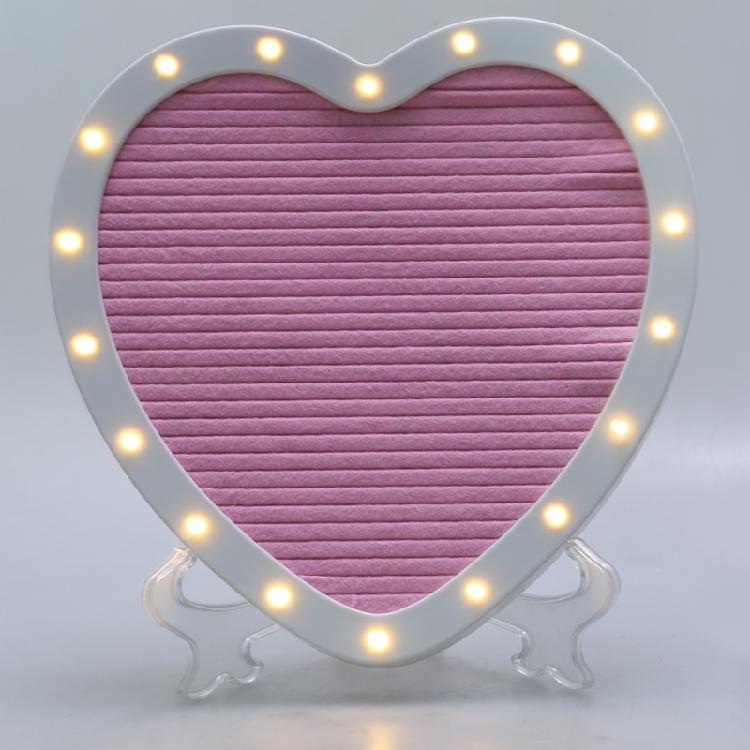 LED Lighted Heart Shaped Message Board with Stand Birthday Housewarmings Gift