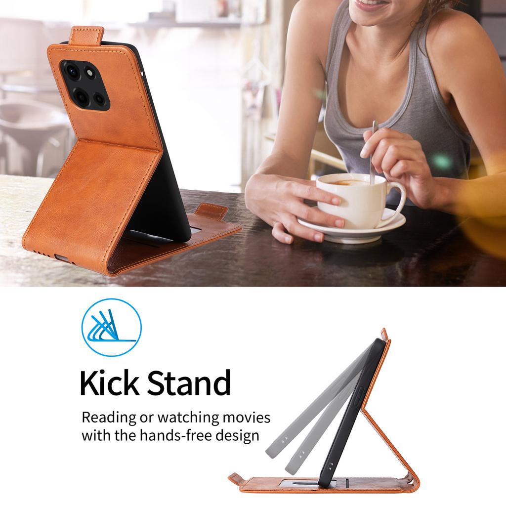 For Motorola Edge 60 Fusion 5G Stand Case Magnetic Clasp Vertical Flip Leather Phone Cover with Card Holder