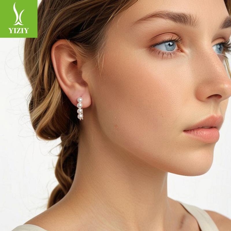 Source Factory S925 Sterling Silver Temperament Pearl Earrings Versatile Simple Bead Earrings Direct Sales