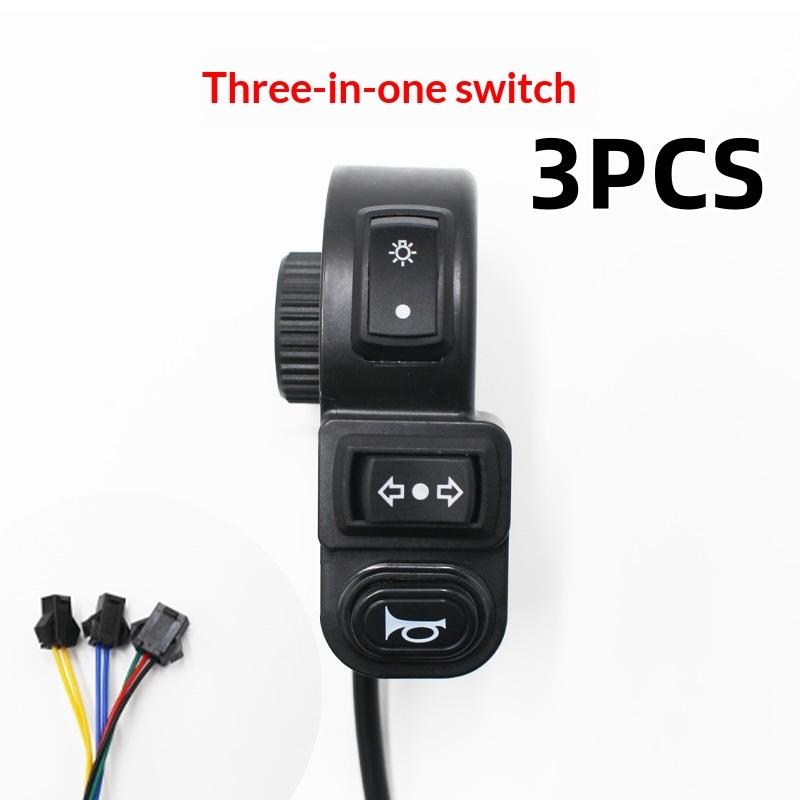 1/3Pcs Motorcycle Accessories 3In1 E-Bike Light On-Off Switch Horn Turn Signal Switches For Motorcycle Handlebar Switch