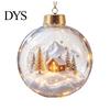 Clear Holiday Sphere Christmas Ball Ornament with LED Lights, Snow Scene Acrylic Theme Decorations Decor, Shatterproof Xmas Tree Hanging Seasonal