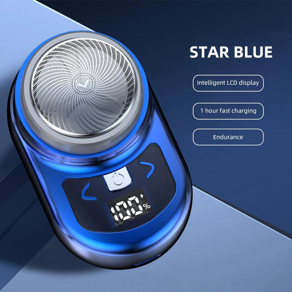 Portable Mini Electric Rechargeable Shaver Digital Power Display Mens Razor Cordless Razor Beard Shaver for Face Body