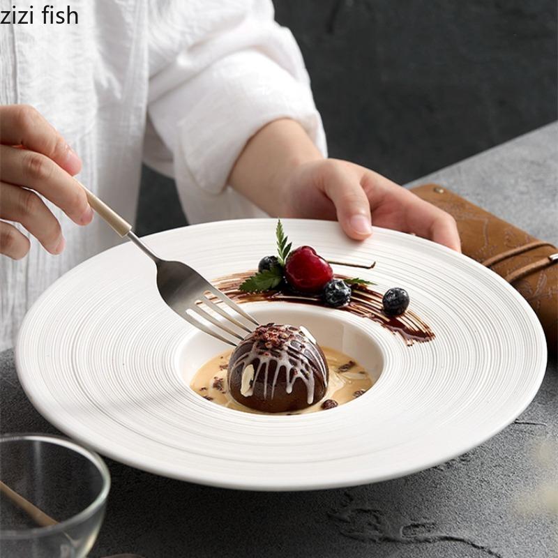 Ceramic Straw Hat Plate Restaurant Tableware Dinner Plates Soup Plate Noodle Bowl Dessert Plates Fruit Bowl Salad Bowls Dish