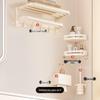 Folding Bathroom Towel Rack with Storage Shelf