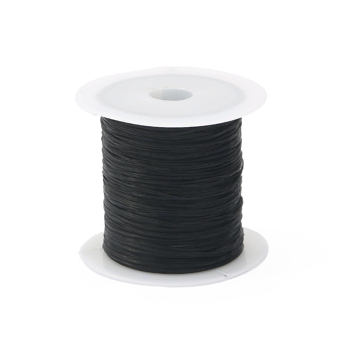

46 м/1 рулон 0,7 мм, эластичная нить, круглая кристаллическая линия, нейлоновый резиновый эластичный шнур для изготовления ювелирных изделий, браслет из бисера чёрный