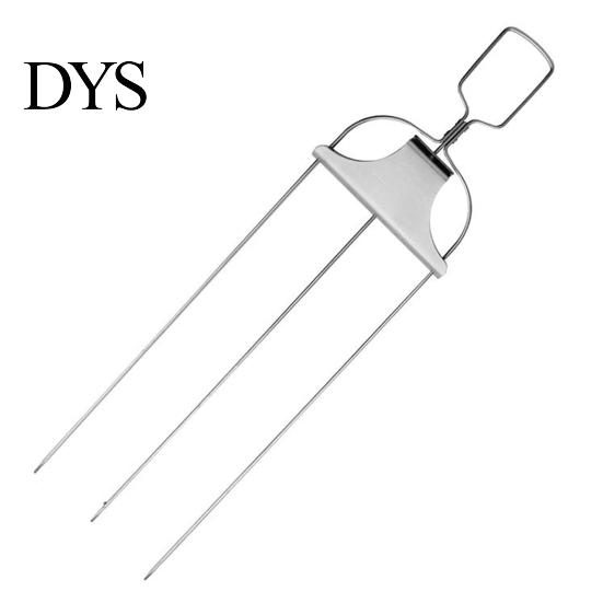 High-quality Stainless Steel Skewers Grill BBQ Kebab Sticks with Push Rod Sliders Upgraded Design Accessories 3-Prong Metal Barbecue for Meat Veggies