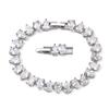 Uilz Fashion Luxury Full Zircon Bracelets for Women Charm Silver Color Crystals Bracelets Women's Wedding Party Jewelry