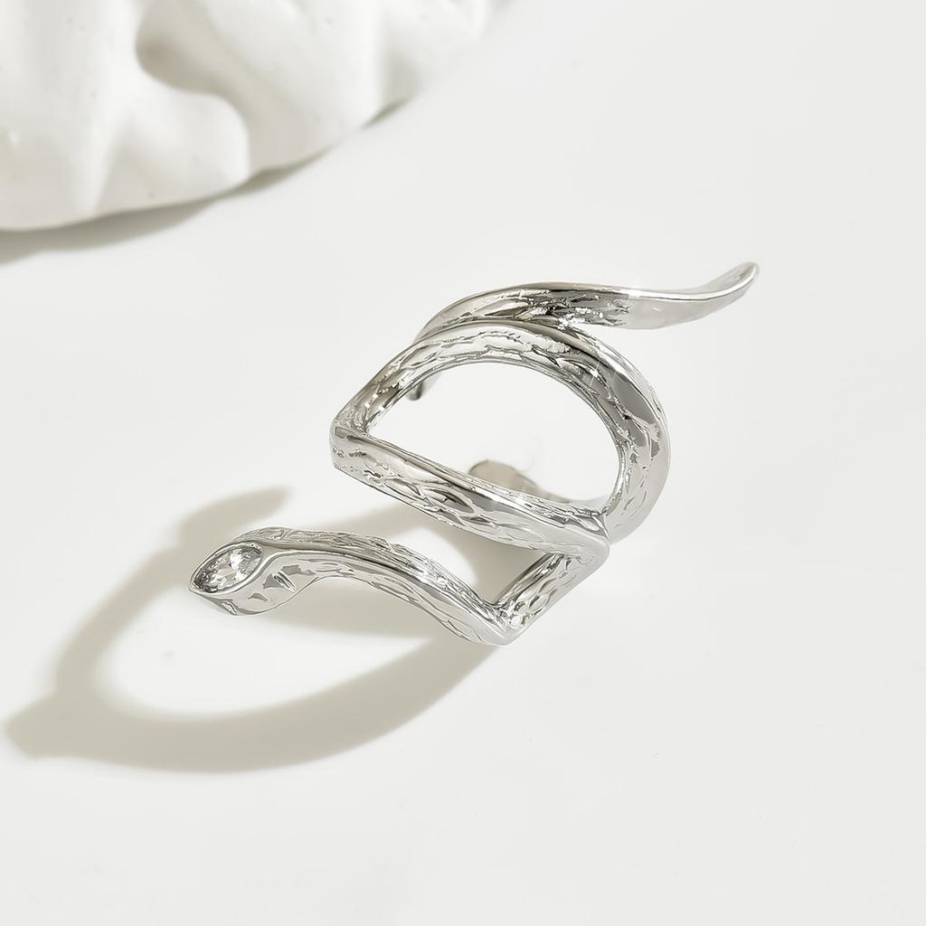 Retro Cool Style Spirit Snake Without Ear Hole Ear Bone Clip Niche Design Personalized Snake Shaped Ear Clip Earrings