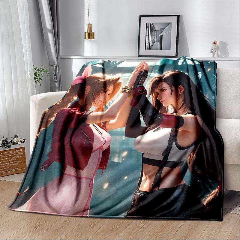 2025 New Style Final Fantasy Games Cloud Tifa Aerith Sephiroth Blanket,Soft Throw Blanket for Home Bedroom Bed Sofa Cover Kids