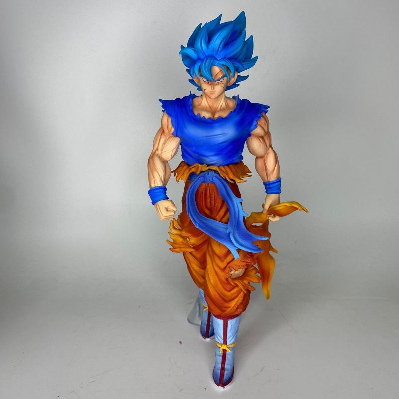 Dragon Ball surrounding statues, unicorn super blue Wukong single character figure Saiyan doll model ornament, gift