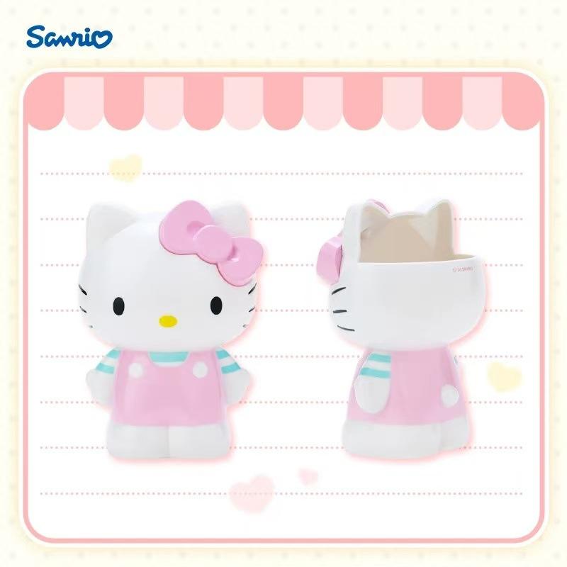 

Cartoon Pen Holder Stationery Makeup Brush Storage Box Desktop Storage Ornament One Size рожевий