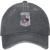 American Football USA Flag Graphic Washed Denim Style Baseball Cap Adjustable Vintage Dad Hat