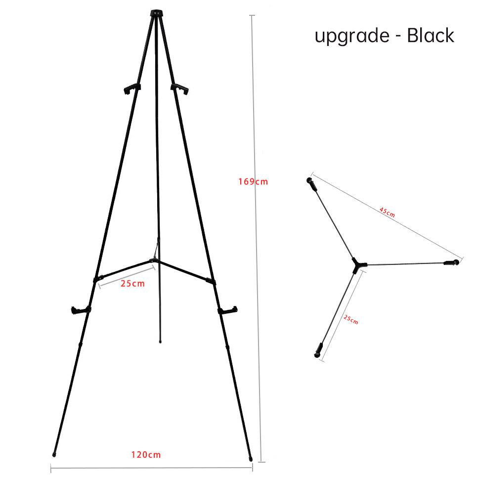 1PC Lightweight Black Metal Painting Easel Portable Adjustable Poster Stands Floor Tripod Collapsible Display Easel