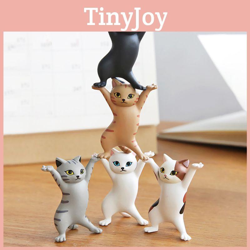 Adorable Cats Pen Holder Doll Ornament With Durable Plastic Earphone Support Stand For Airpods
