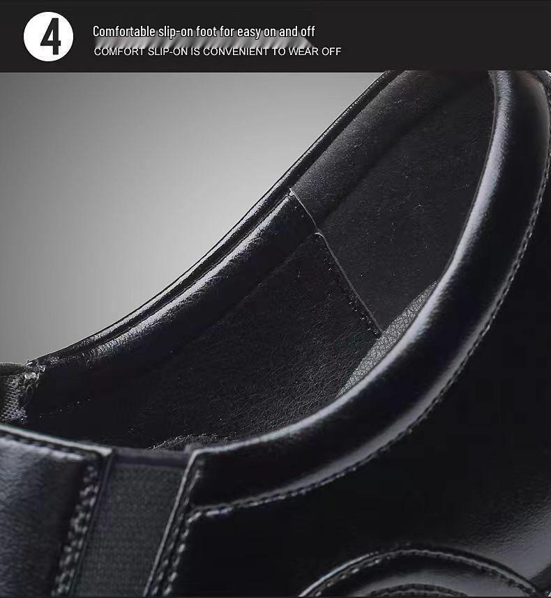Men's Trendy Leather Casual Shoes - Low-top, Soft Sole, Comfortable Fit