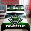 3pcs Duvet Cover Set (1*Duvet Cover + 2*Pillowcase, Without Core), Custom Name Borussia Monchengladbach Pattern Bedding Set, Home Bedroom Decor Gift