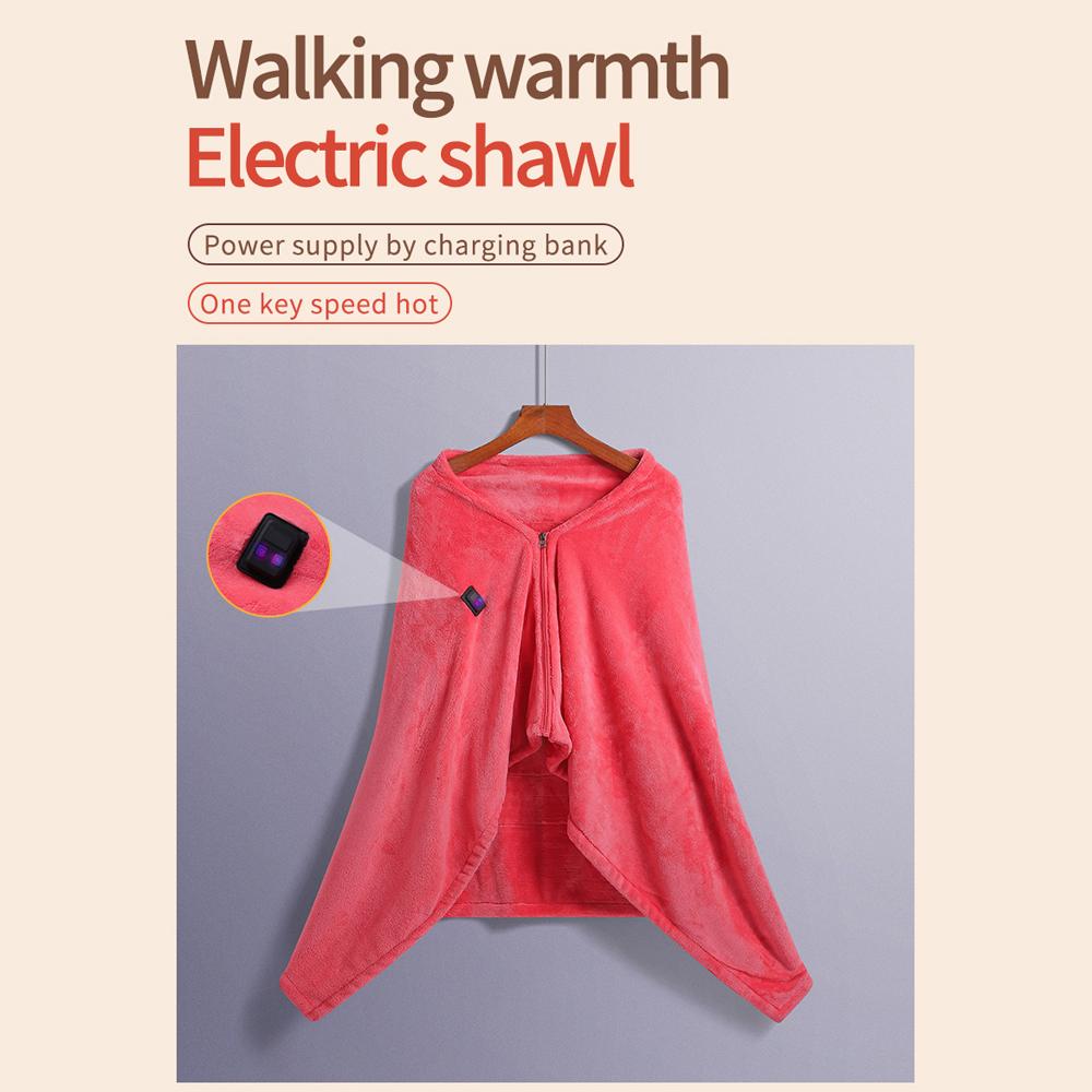 USB Electric Warm Heating Shawl Soft and Comfortable Blanket Winter Knees Body Warmer Home Office