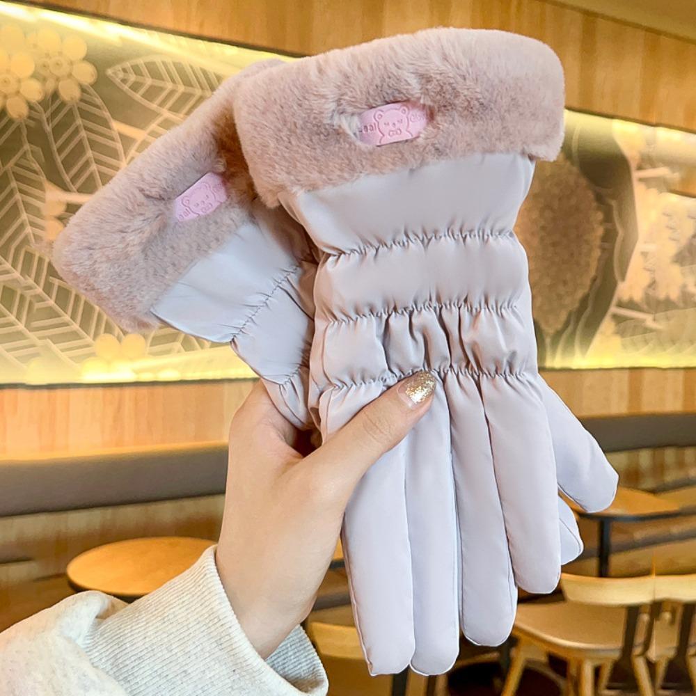 Warm gloves women's winter velvet thickened suede autumn and winter cold touch screen new cycling skiing gloves