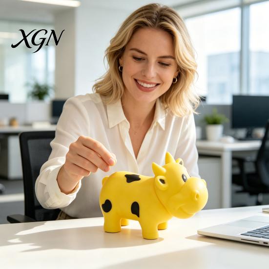 Decompression Toy Squeaky Cow Squeeze with Realistic Sound Soft TPR Fidget for Stress Novelty Scream Relief & Pranks Cute Farm Animal-Shaped