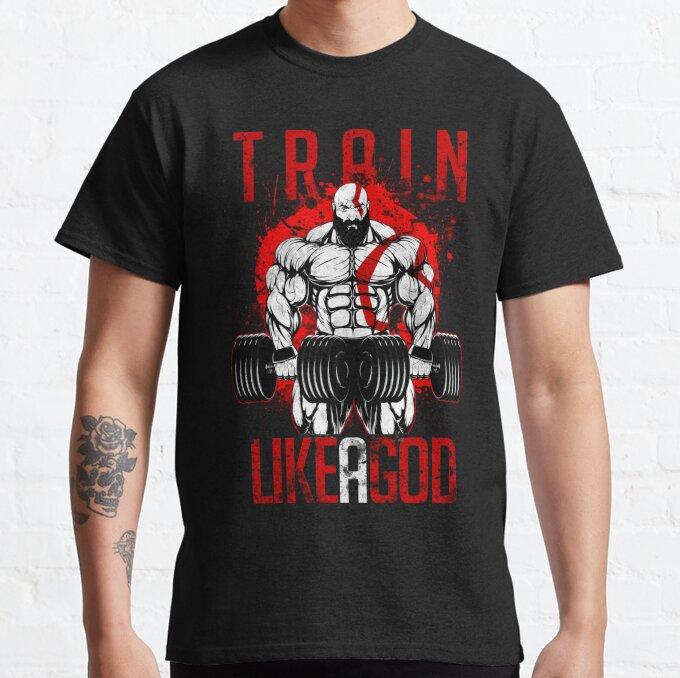 

God of War Train Like A God Gym TShirt Men and Women Summer Pure Cotton Clothing Fashion Casual Short Sleeved Tshirt Unisex M