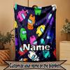 Custom Name Personalized Among Us Print Blanket, Home Decor, Bedroom, Sofa, Camping, Couch, Gifts for Birthday ChristmasEnthusiasts