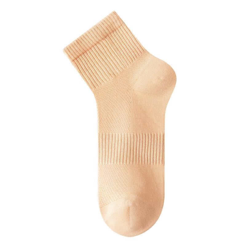 Summer Pure Cotton Boneless Thin Anti-odor Socks for Women, White Breathable Mesh Mid-length Socks for Women, Long Socks