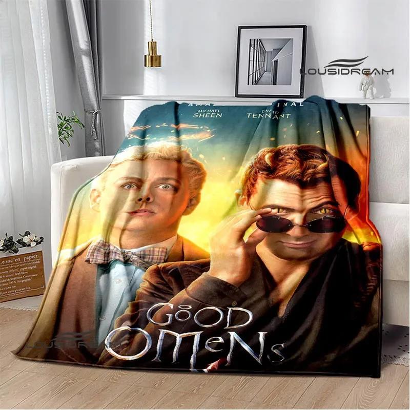 Good Omens Movie Print Blanket Kids Warm Nice Flannel Soft Comfortable Home Travel Blanket Bed Blanket Birthday Gift