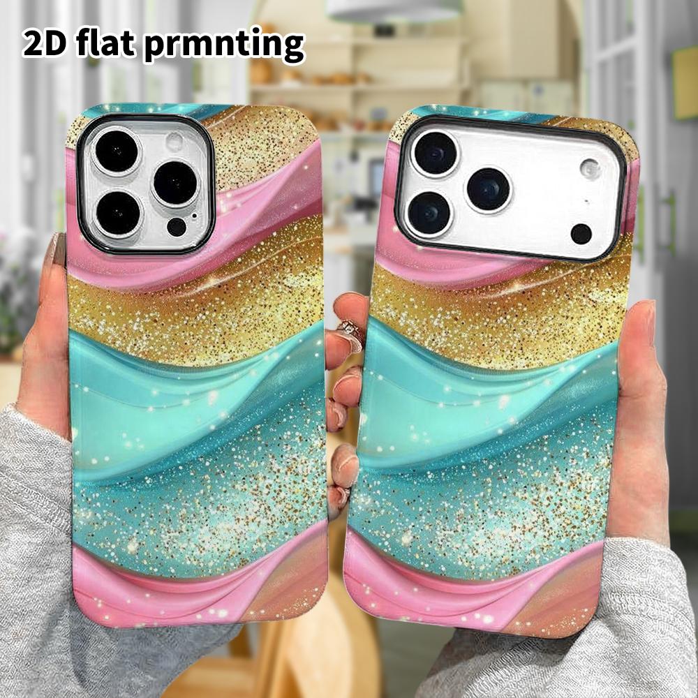 Phone Case: 2D Flat Design Suitable for iPhone 18 17 16 15 14 13 Pro Film Protective Case, Couple Style, Satin Glitter, Christmas and Halloween Gift