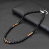 New Handmade Healing Stone Necklace Men 6mm Onyx Beads Healing Short Collar Outdoor Cool Biker Neck Accessories Boyfriend Gift