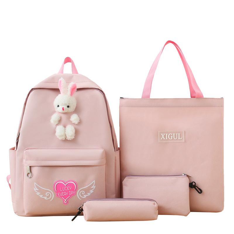 Schoolbag new student backpack Korean version cute little rabbit Japanese campus schoolbag large-capacity set backpack wholesale