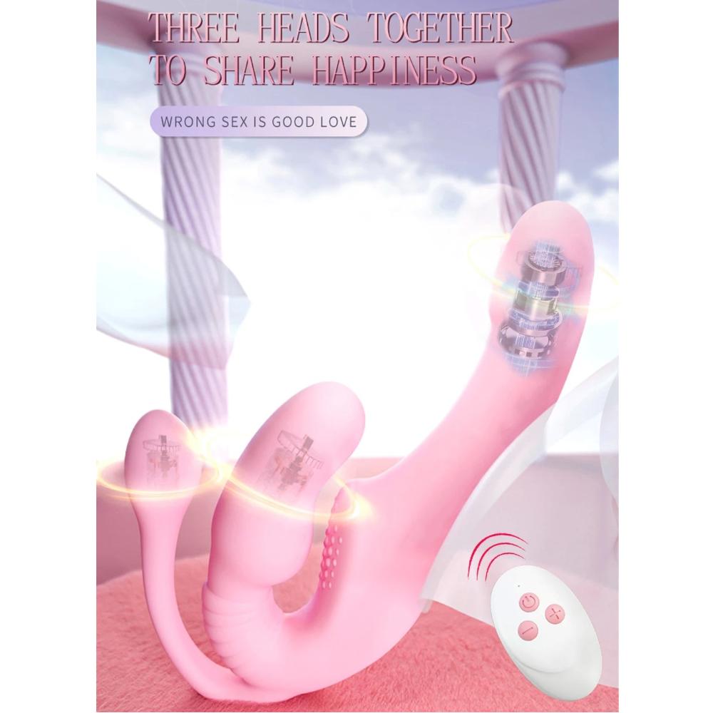 Strapless On Dildo s For Women 3 In 1 G Spot Vibrating  Erotic Adult Sex Toys Couples 18+ Strap Ons